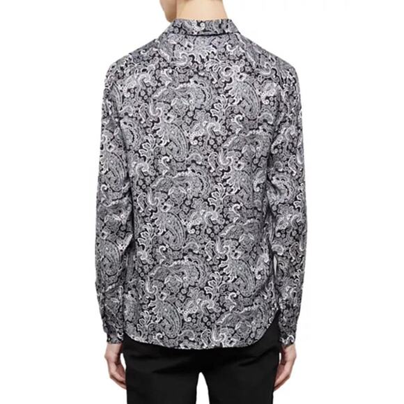 The Kooples Paisley Print Button-Down Shirt Unisex Men’s Size Small 100% Viscose - Picture 2 of 8